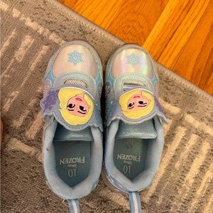 Elsa girls sneakers worn a handf